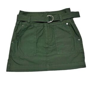 Calvin Klein Women's Cargo Highwaisted Belted Skirt Green Size Small NWOT